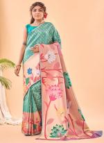 Paithani Silk Sky Blue Festival Wear Weaving Saree